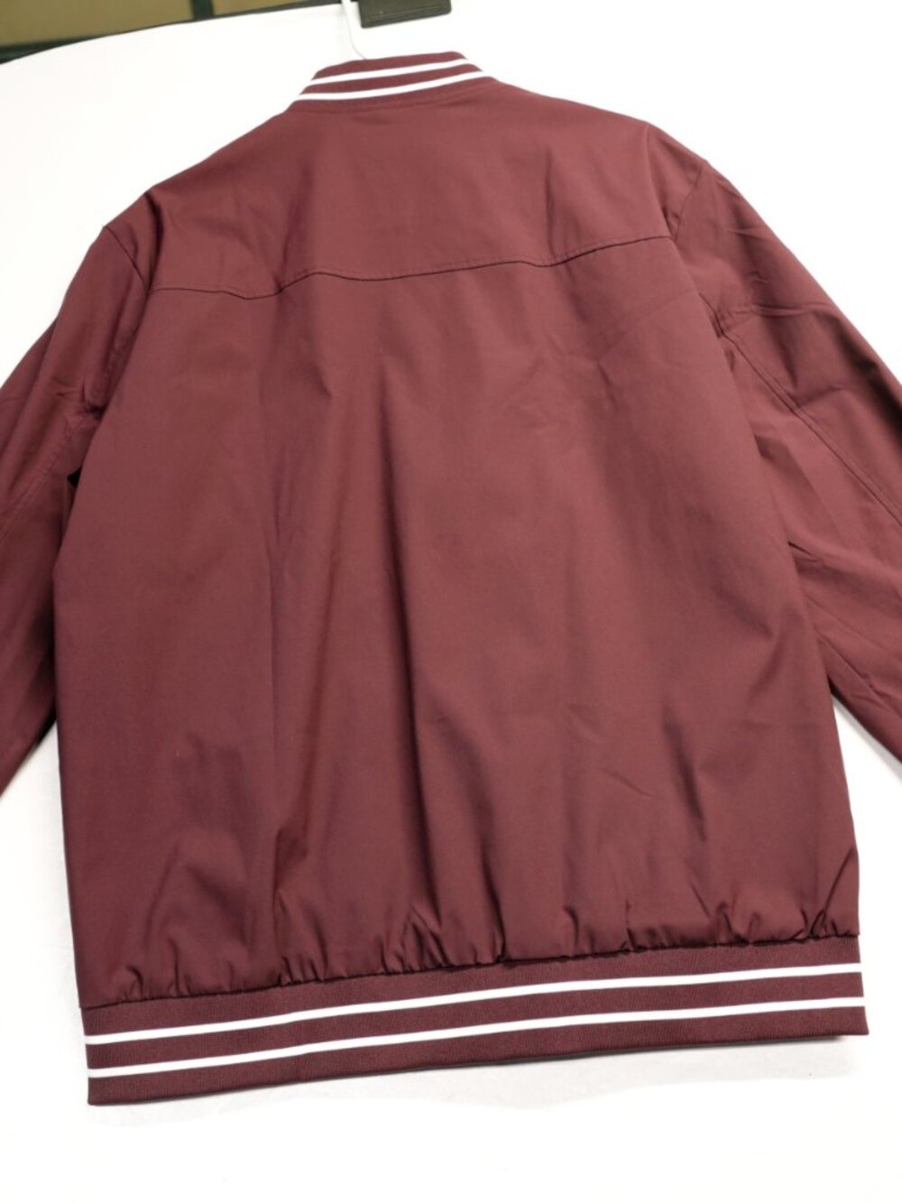 MAGCOMSEN Men’s Maroon Full Zip Bomber Jacket Size L–Lightweight Softshell Windb - Picture 12 of 13